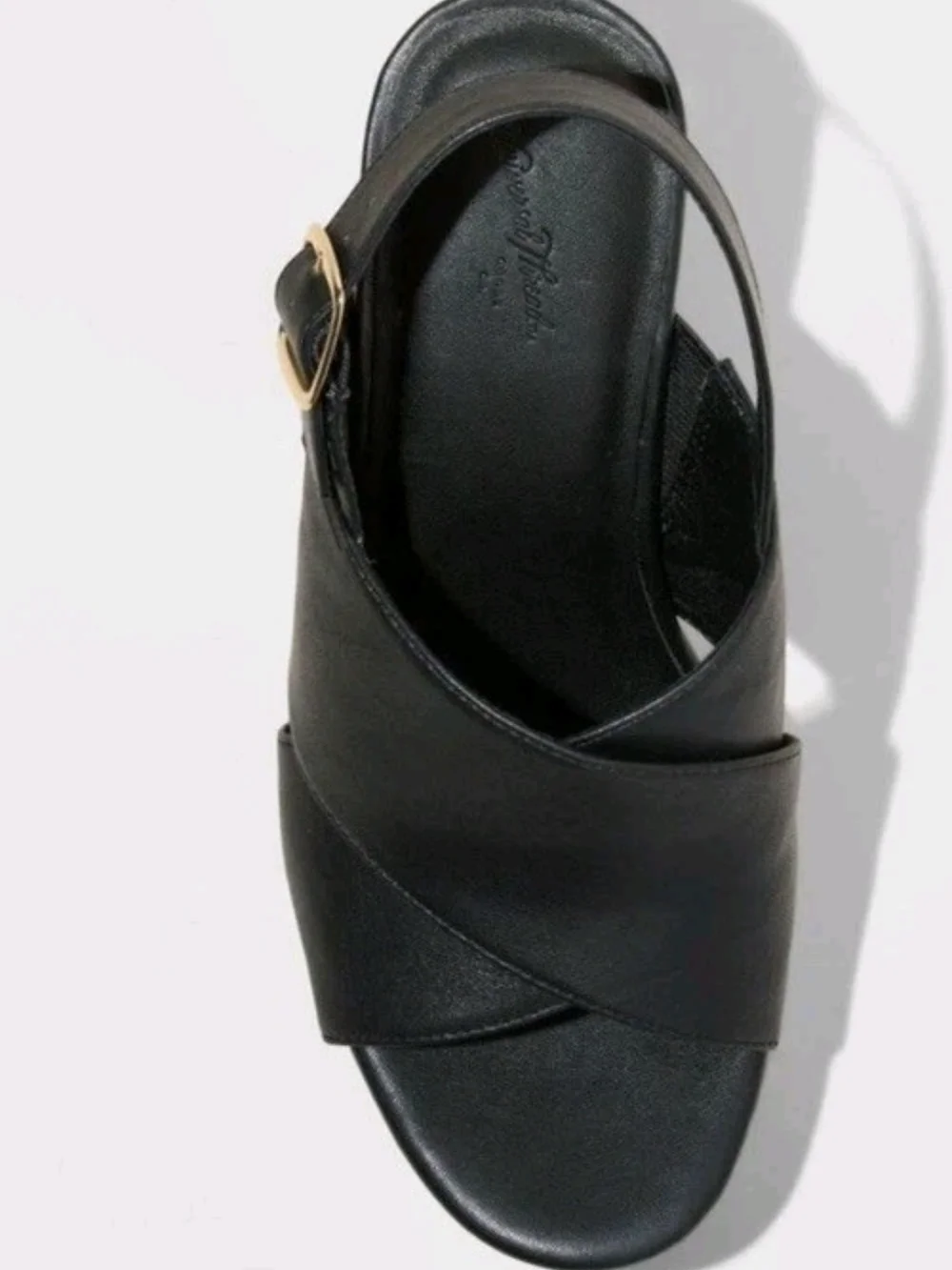 Universal Thread Womens Black Crisscross Platform Wedge Sandals Memory Foam 7.5